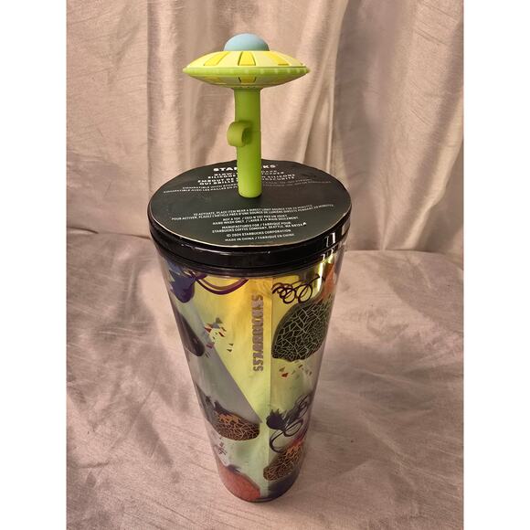 Starbucks Halloween 2024 Glow-in-the-Dark tumbler with a UFO Straw Topper - Picture 2 of 4